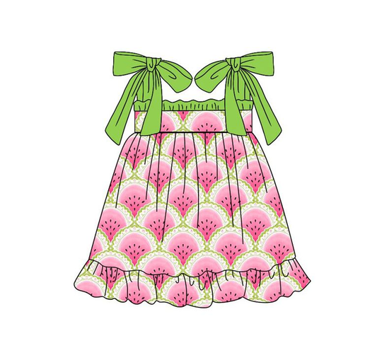 Pre order watermelon strap dress kids dresses