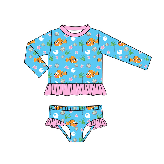 preorder S0416 Star fish pink lace blue swimsuit suit