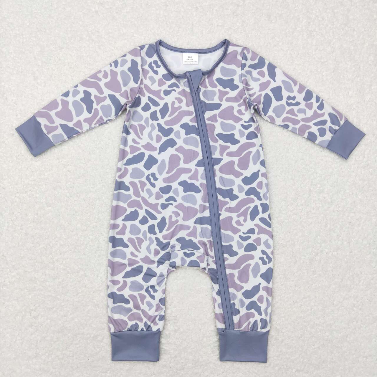 LR0819 gray camo zipper sleeper pajama