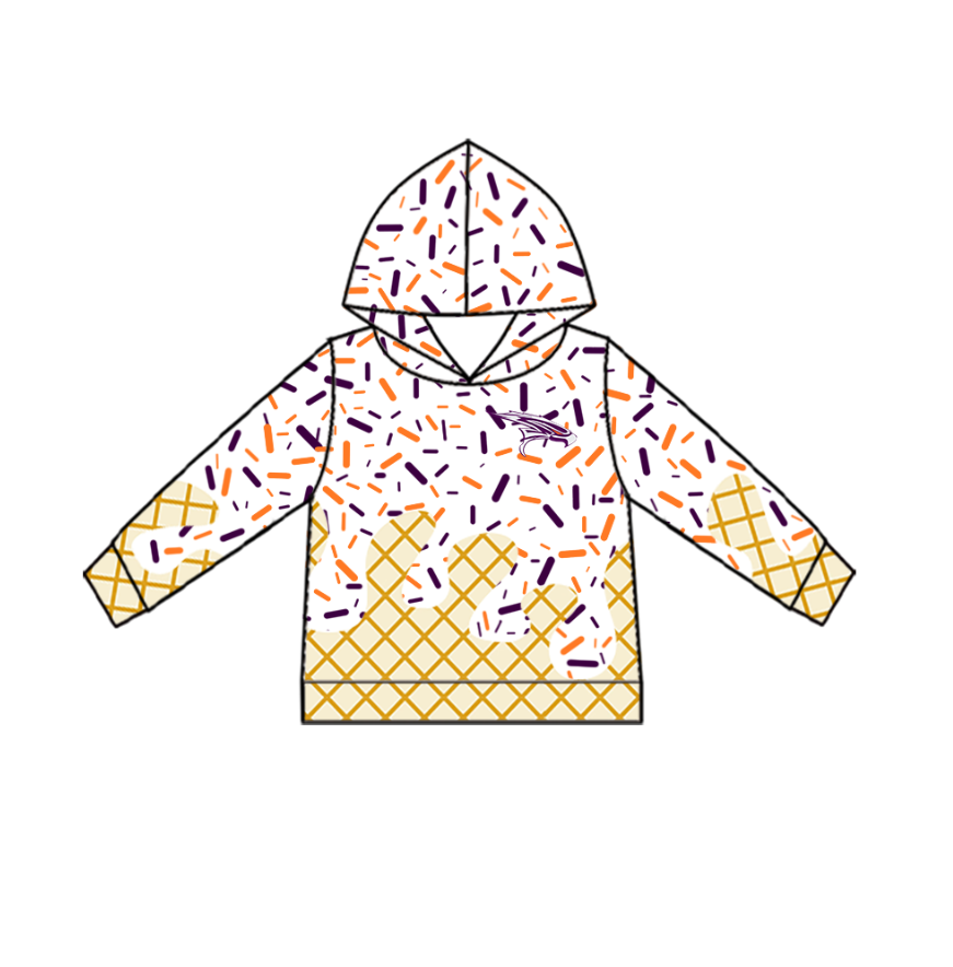 Custom Baby Kids Falcons Team Zip Hooded Pullovers Tops D 822