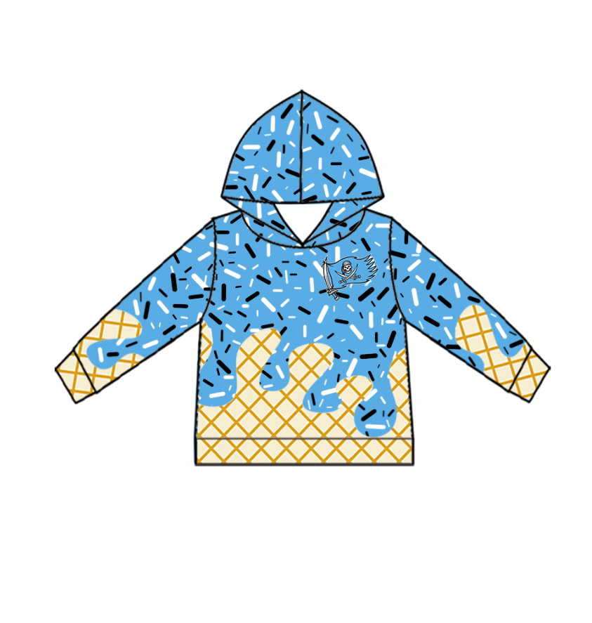 Custom Baby Kids Buccaneers Team Zip Hooded Pullovers Tops D 825