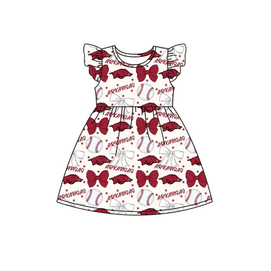 Custom Arkansas baby girls dress MOQ3 D 7.3