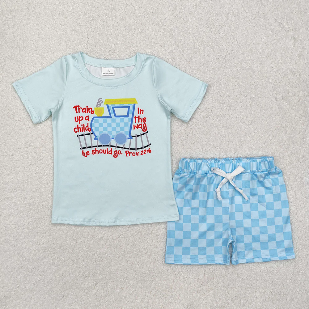Match Boys Baby Girls Train Top Shorts Outfits Clothes Sets