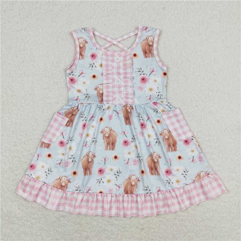 Match Baby Girls Highland Cow Western Sibling Clothes Sets