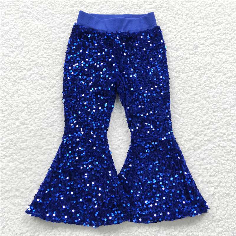 Match Hot Sale Baby Girls Toddler Brithday Party Sequin Glitter Bell Bottom Pants 1-7    D 6.25