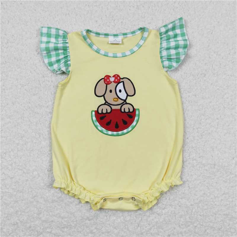 Match Baby Girls Dog Watermelon Sibling Boys Rompers Shorts Clothes Sets
