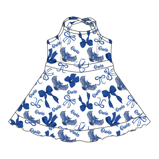 Custom Baby Girls Anderson Shiro Owls team dress  D 8.8