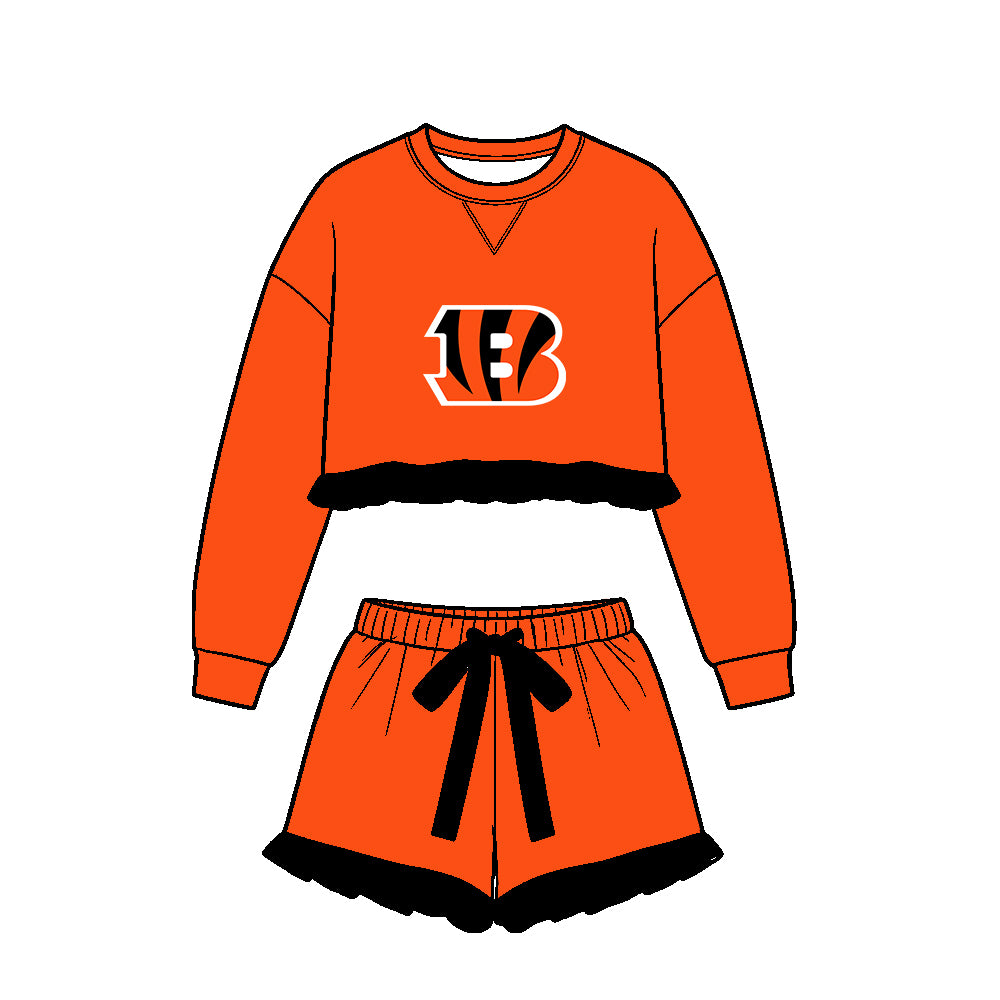 Custom order moq 5 orange tiger B team kids clothes
