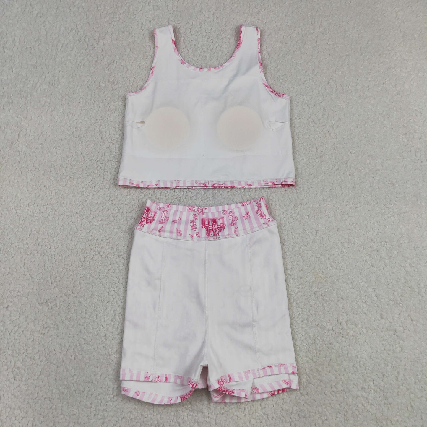 GSD3814 pink castle athletic skort set