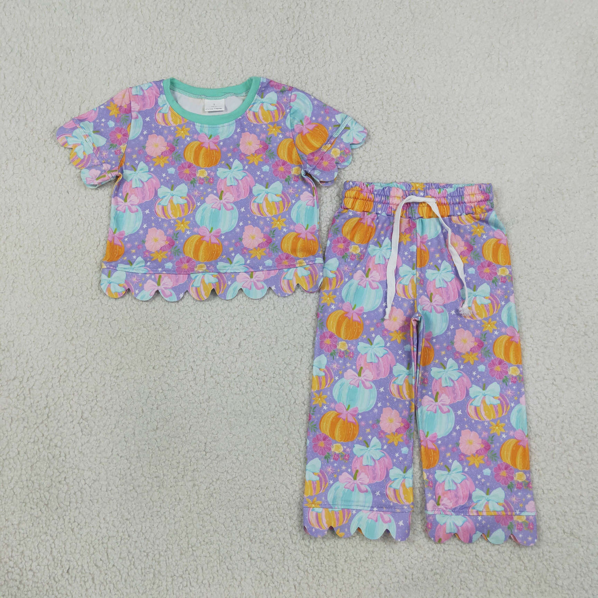 Preppy Pumpkin Magic Scallop Pants Outfit