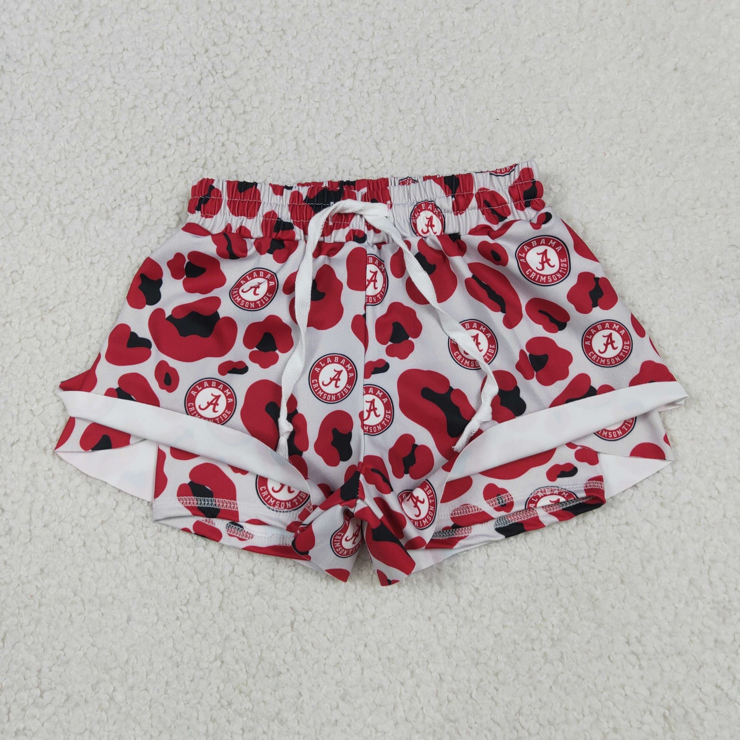 SS0817 kids team A leopard athletic butterfly shorts