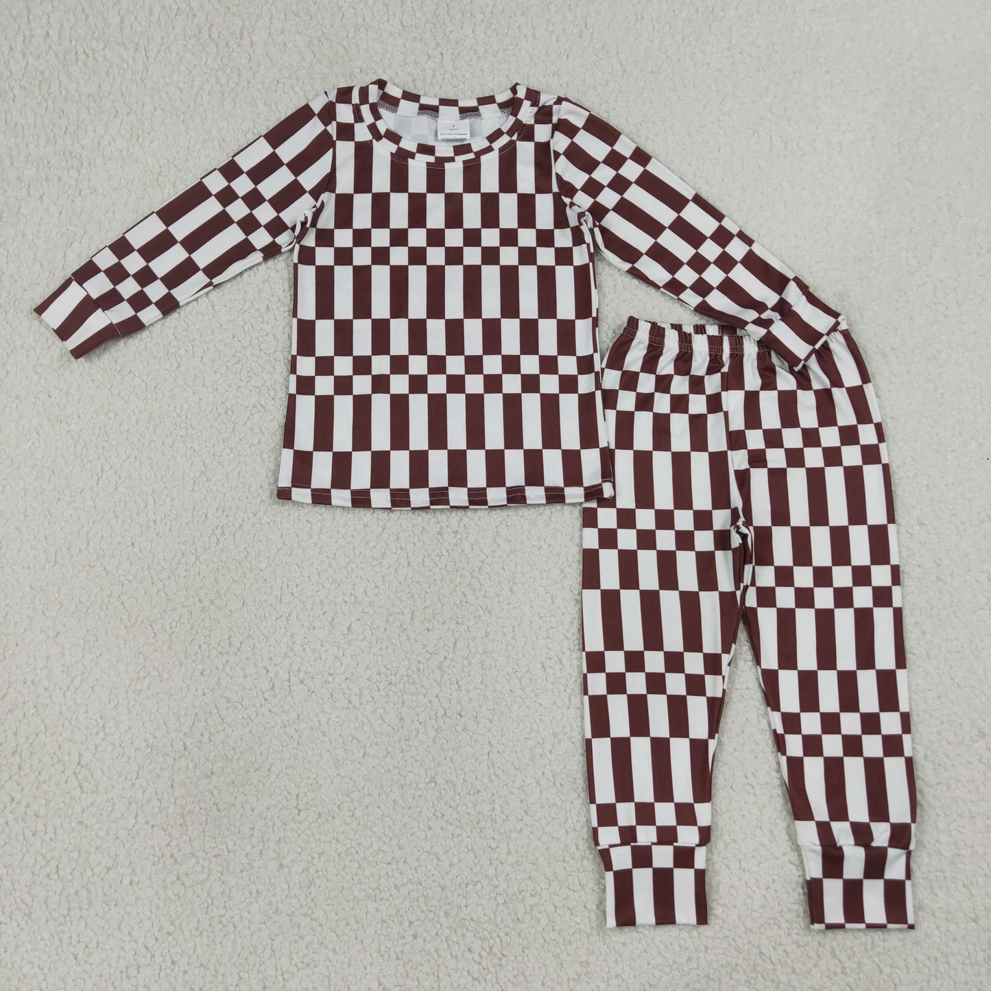 Chocolate Checkered Two Piece Set