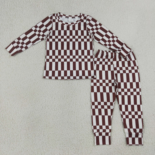 Chocolate Checkered Two Piece Set