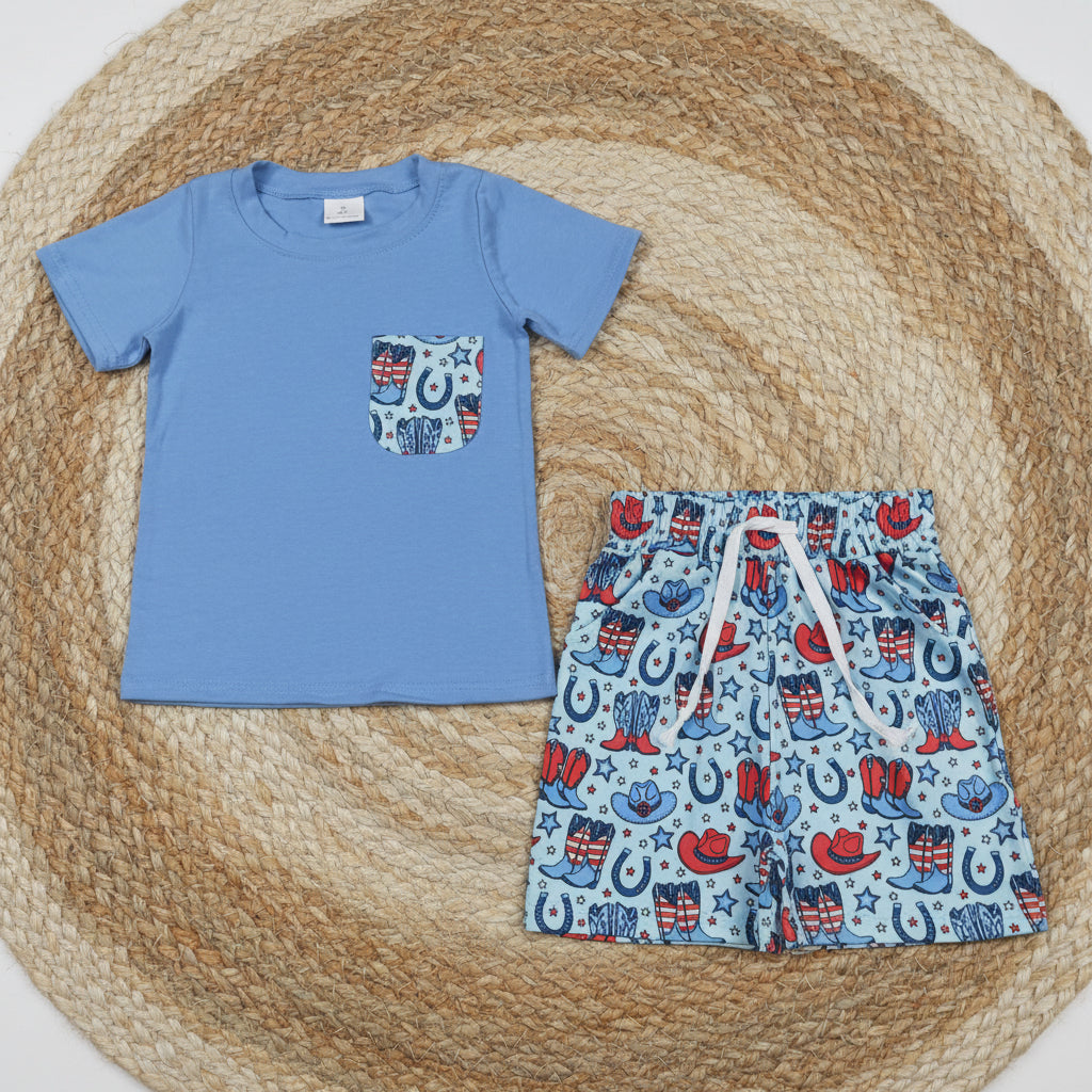 4th of July cowboy shorts outfit