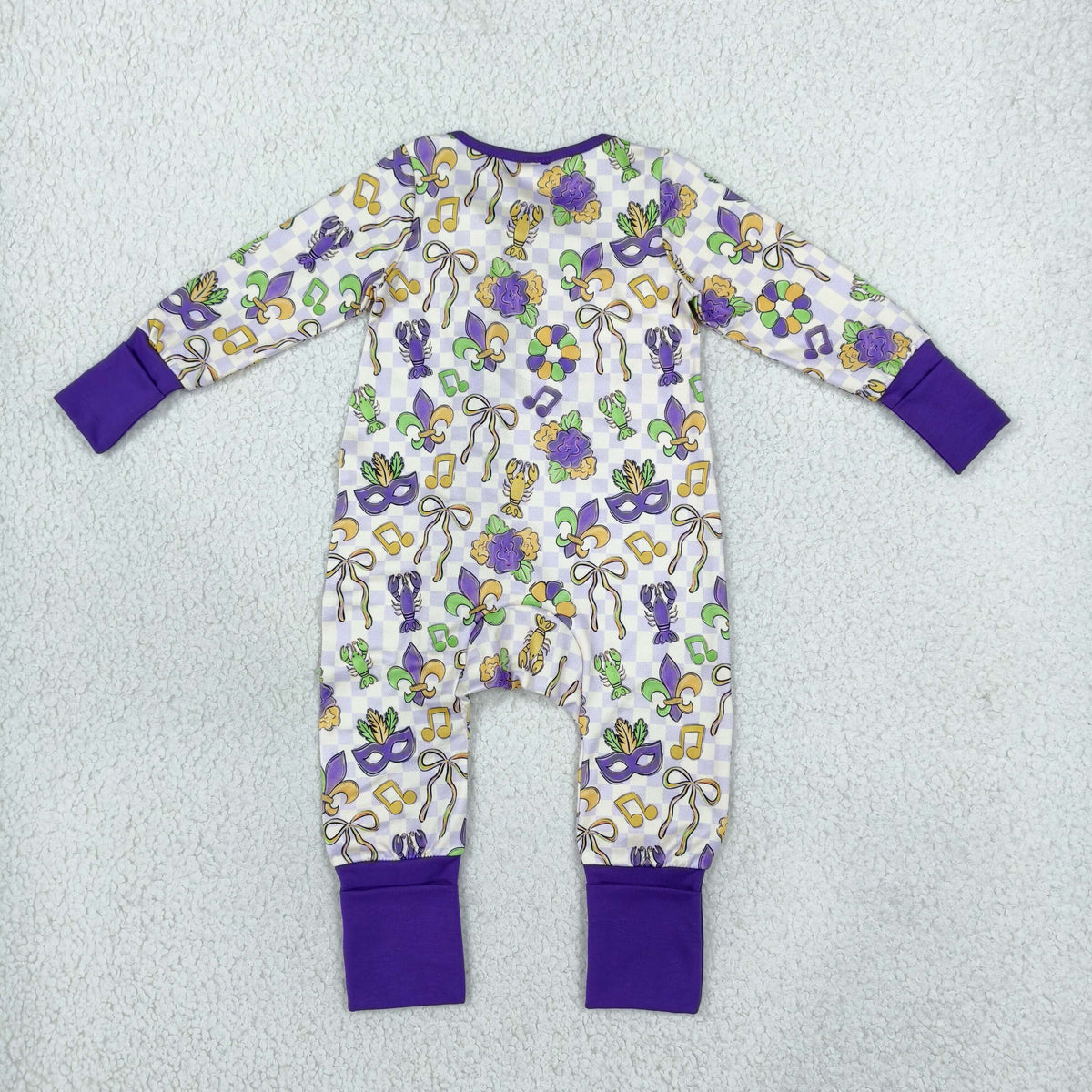 mardi gras baby zippy pjs