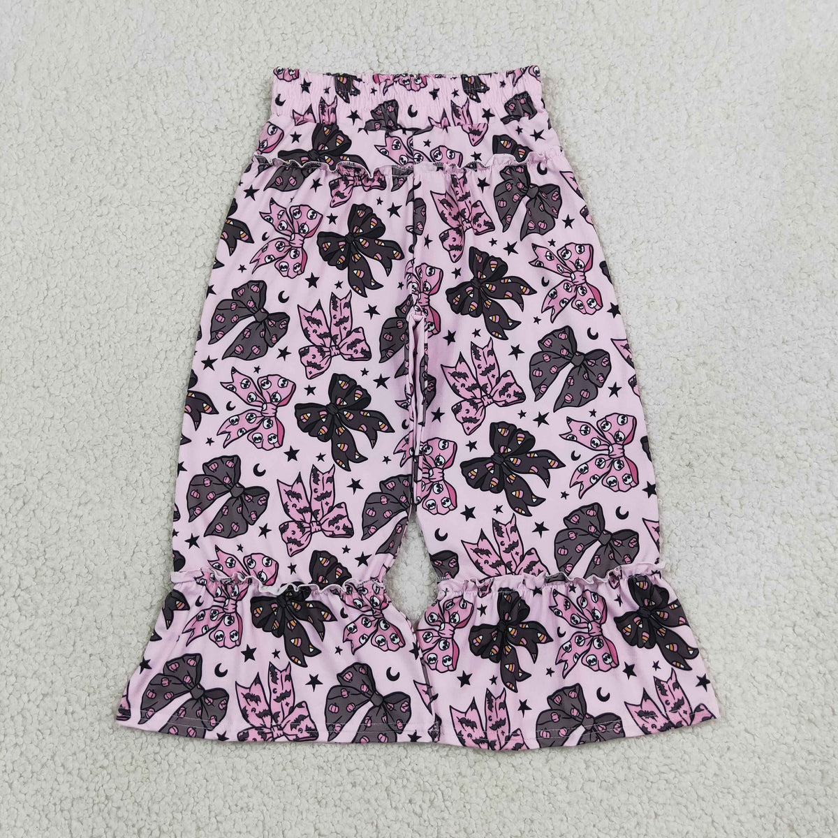 Halloween coquette print wide leg holiday pants
