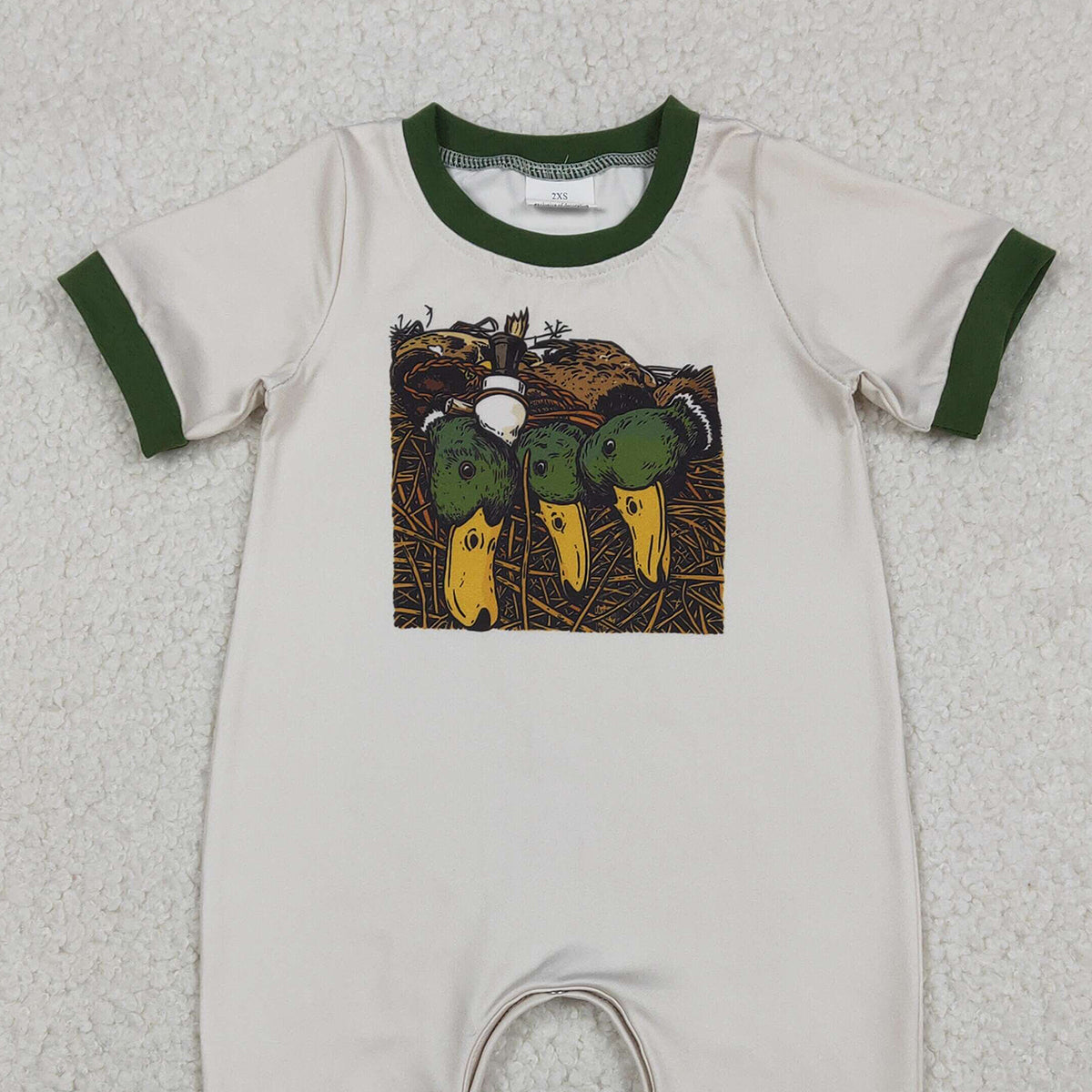 Baby Boys Ducks Calls Hunting Footie Rompers for Infants Soft Cotton Comfortable Baby Outfit