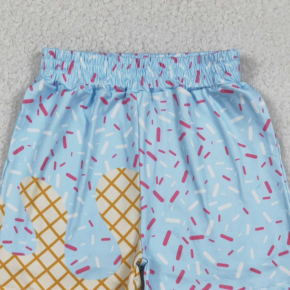 Baby Boys Blue Drip Sprinkles Team Pockets Shorts Bottom Cute And Fashionable Kids' Clothing Accessory