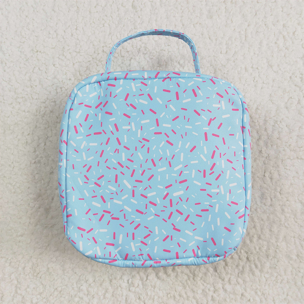 BA0296   Team fireworks plaid blue lunch box bag  D 5.6