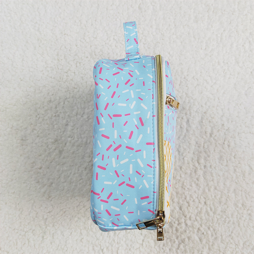 BA0296   Team fireworks plaid blue lunch box bag  D 5.6