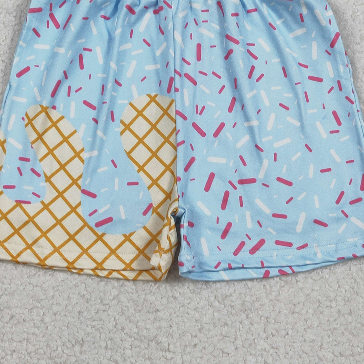 Baby Boys Blue Drip Sprinkles Team Pockets Shorts Bottom Cute And Fashionable Kids' Clothing Accessory