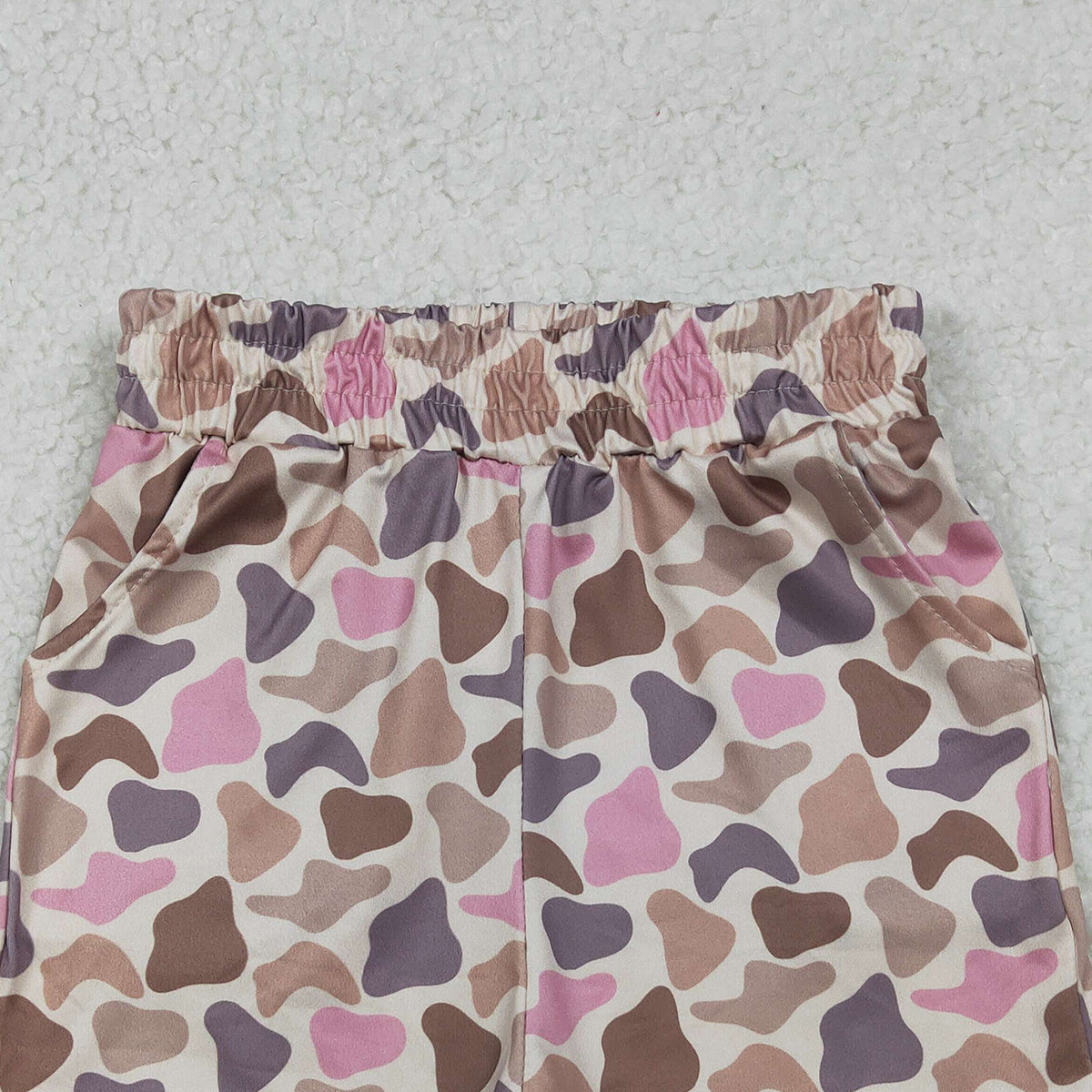 Baby Girls Southern Brown Pink Camouflage Shorts with Pockets Bottom for Infants