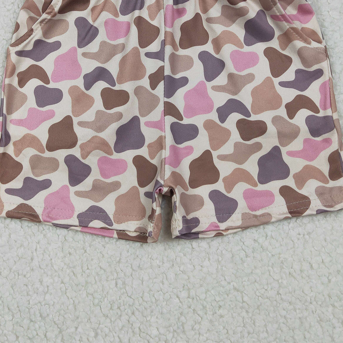 Baby Girls Southern Brown Pink Camouflage Shorts with Pockets Bottom for Infants