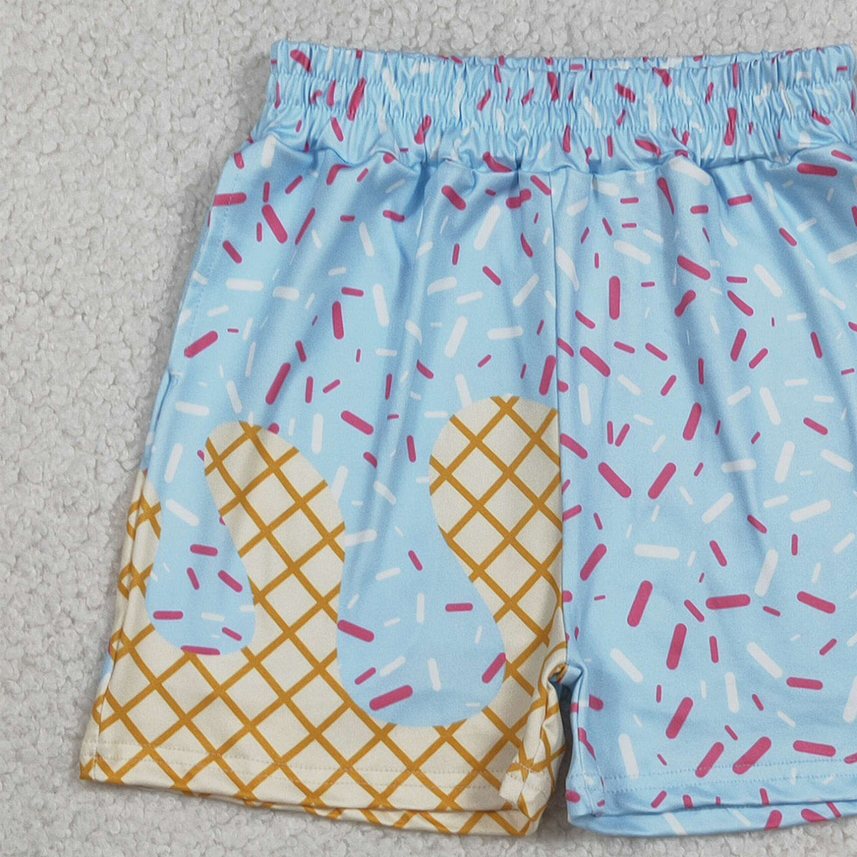 Baby Boys Blue Drip Sprinkles Team Pockets Shorts Bottom Cute And Fashionable Kids' Clothing Accessory