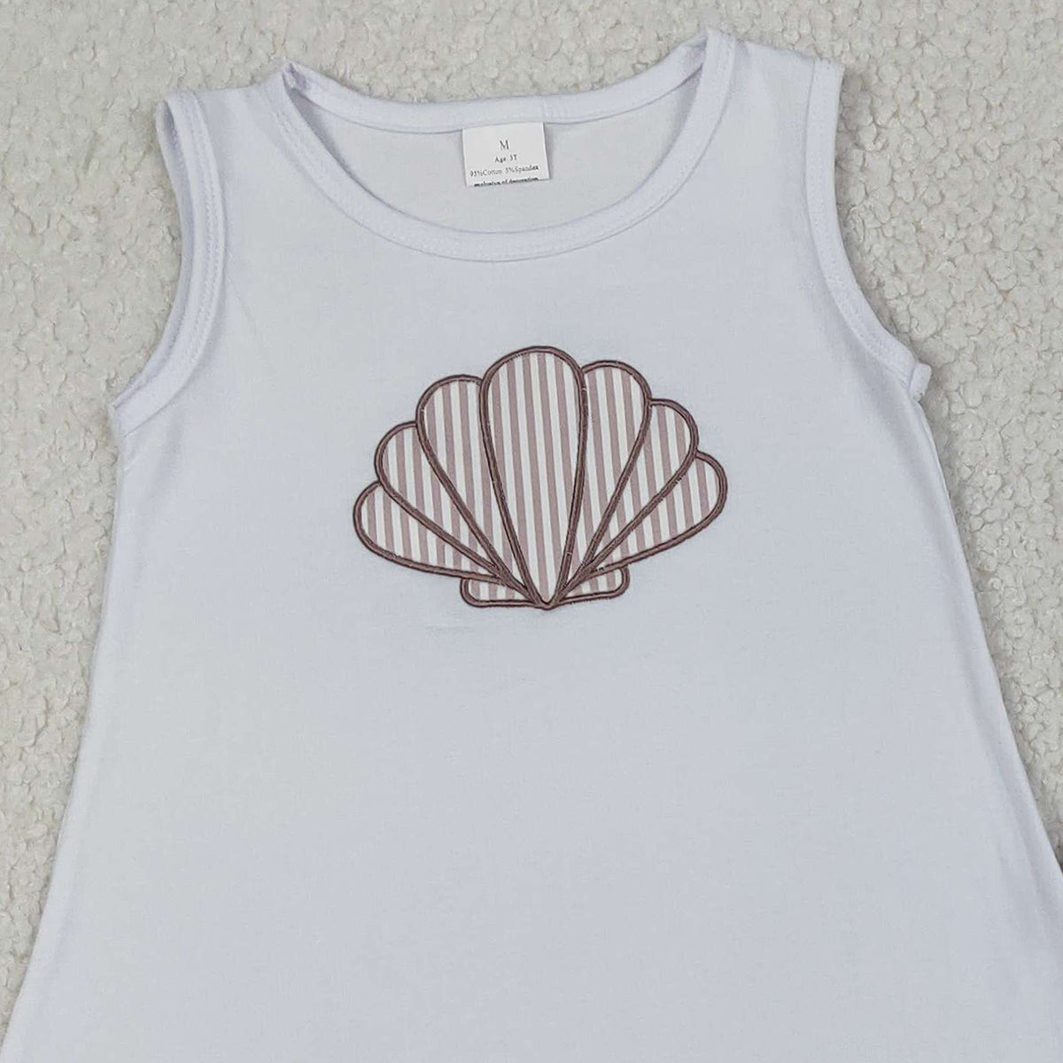 Baby Girls Embroidery Tunic Ruffle Shorts Outfit Set Stripe Shells Design Comfortable Soft Fabric Children's Wear Clothing Set