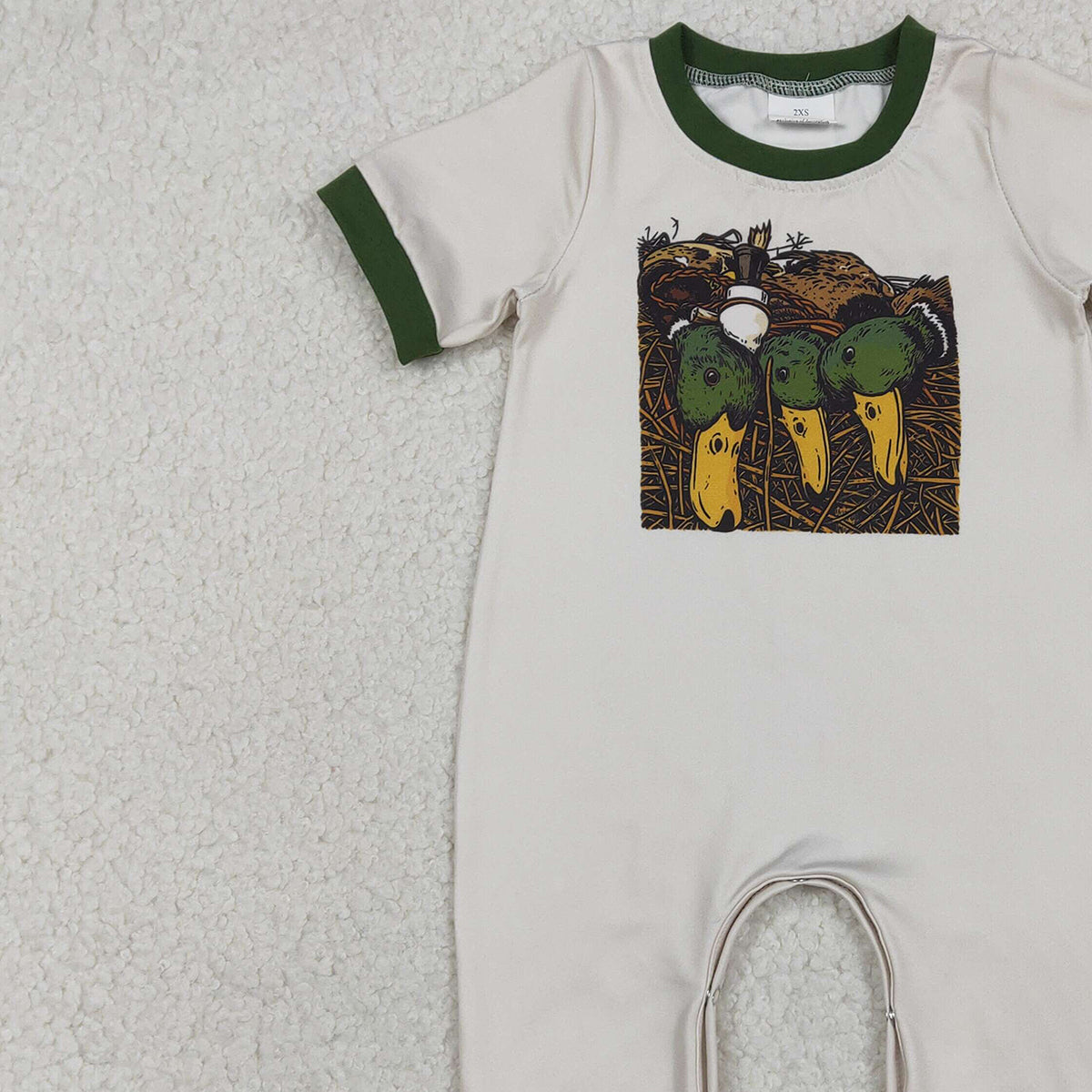 Baby Boys Ducks Calls Hunting Footie Rompers for Infants Soft Cotton Comfortable Baby Outfit