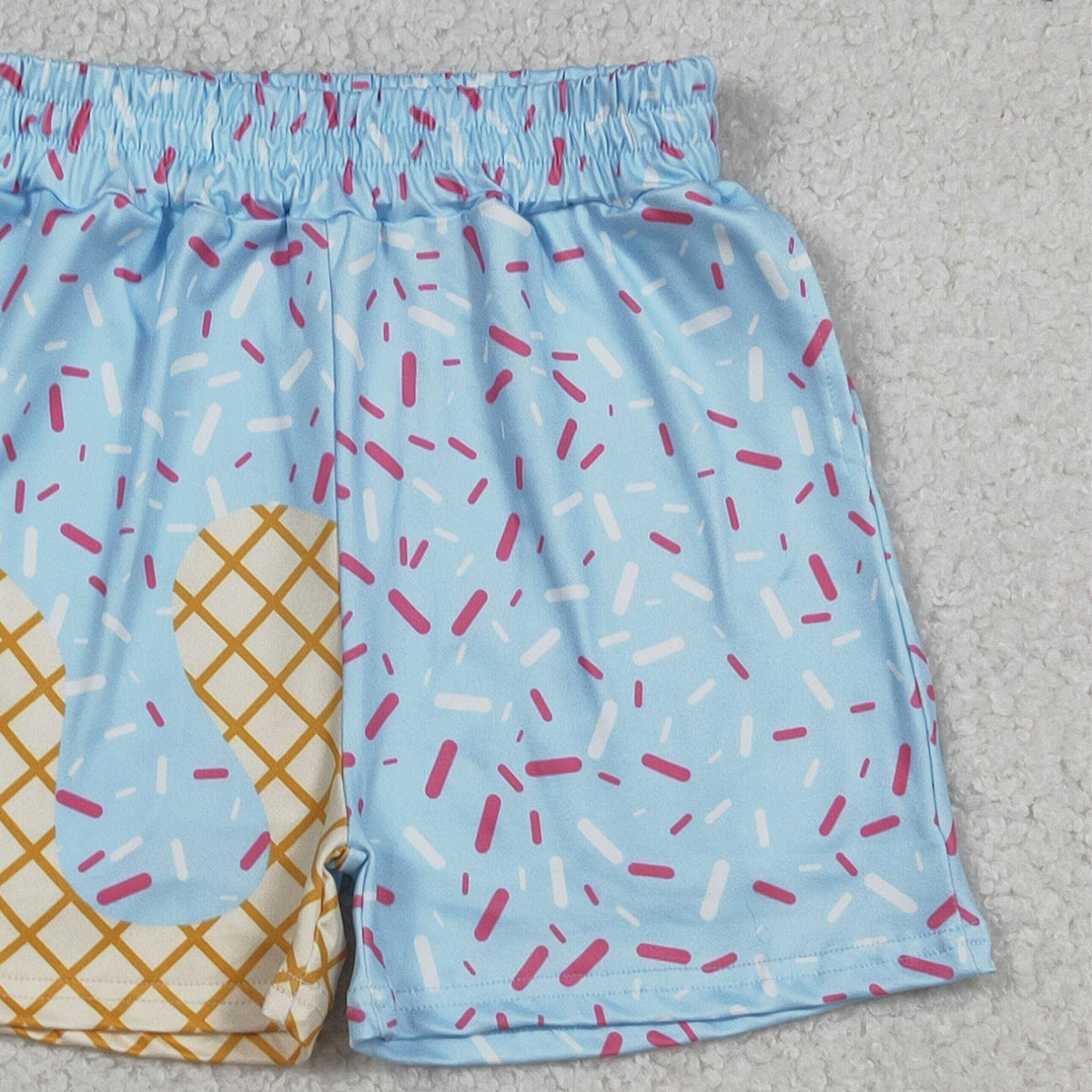 Baby Boys Blue Drip Sprinkles Team Pockets Shorts Bottom Cute And Fashionable Kids' Clothing Accessory