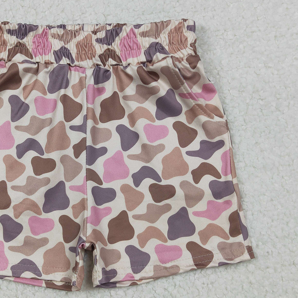 Baby Girls Southern Brown Pink Camouflage Shorts with Pockets Bottom for Infants