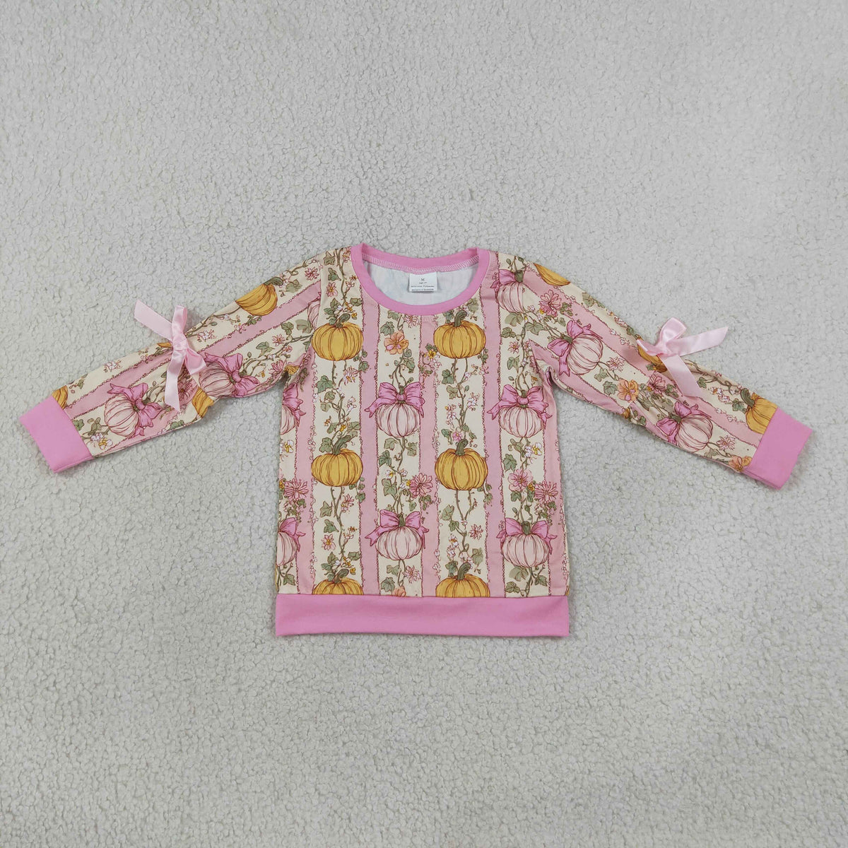 pink pumpkin patch girl shirt for fall