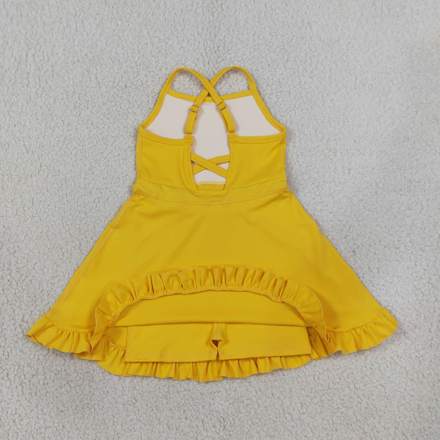 S0781 solid athletic dress in yellow