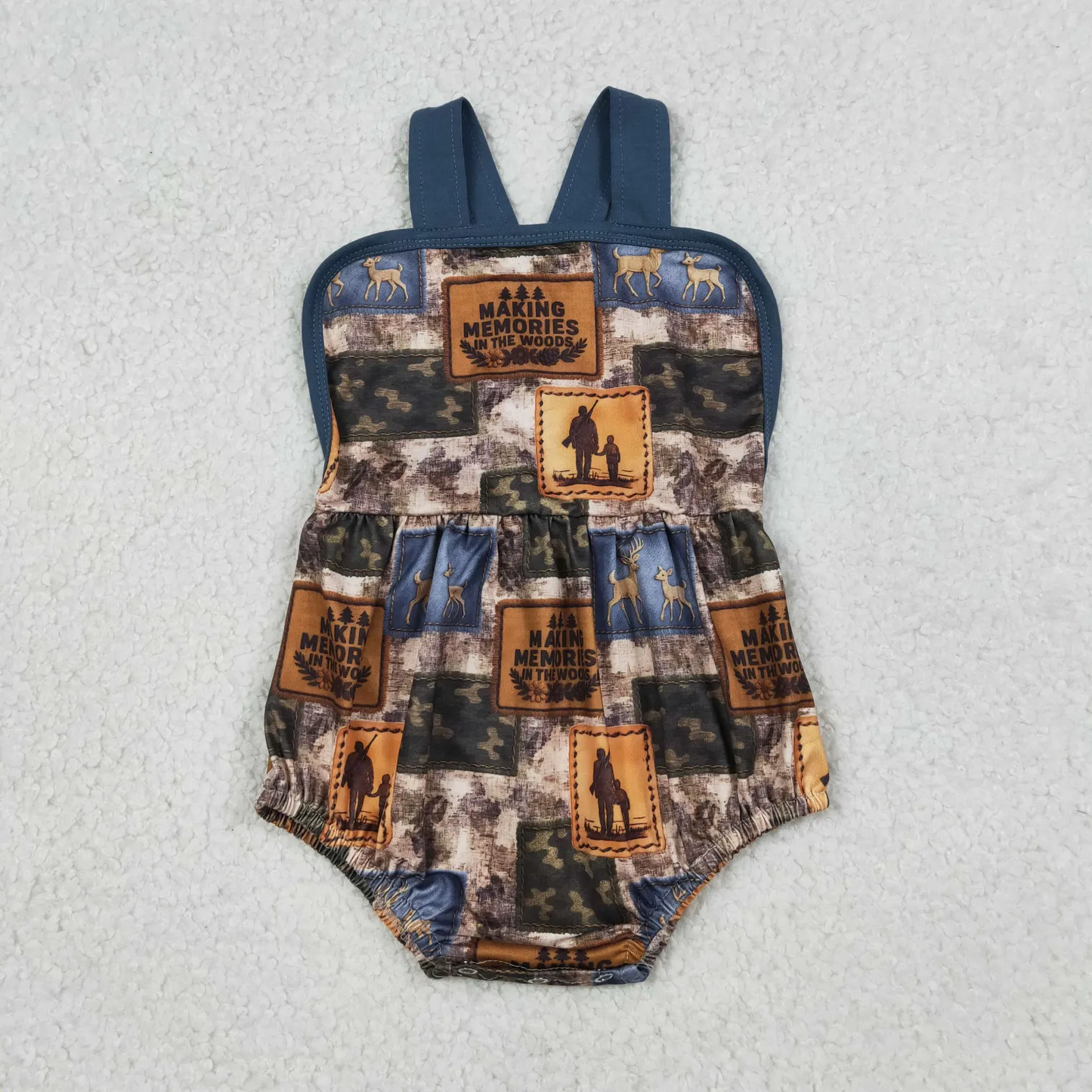 Sibling hunting bubble and shorts set boy clothes