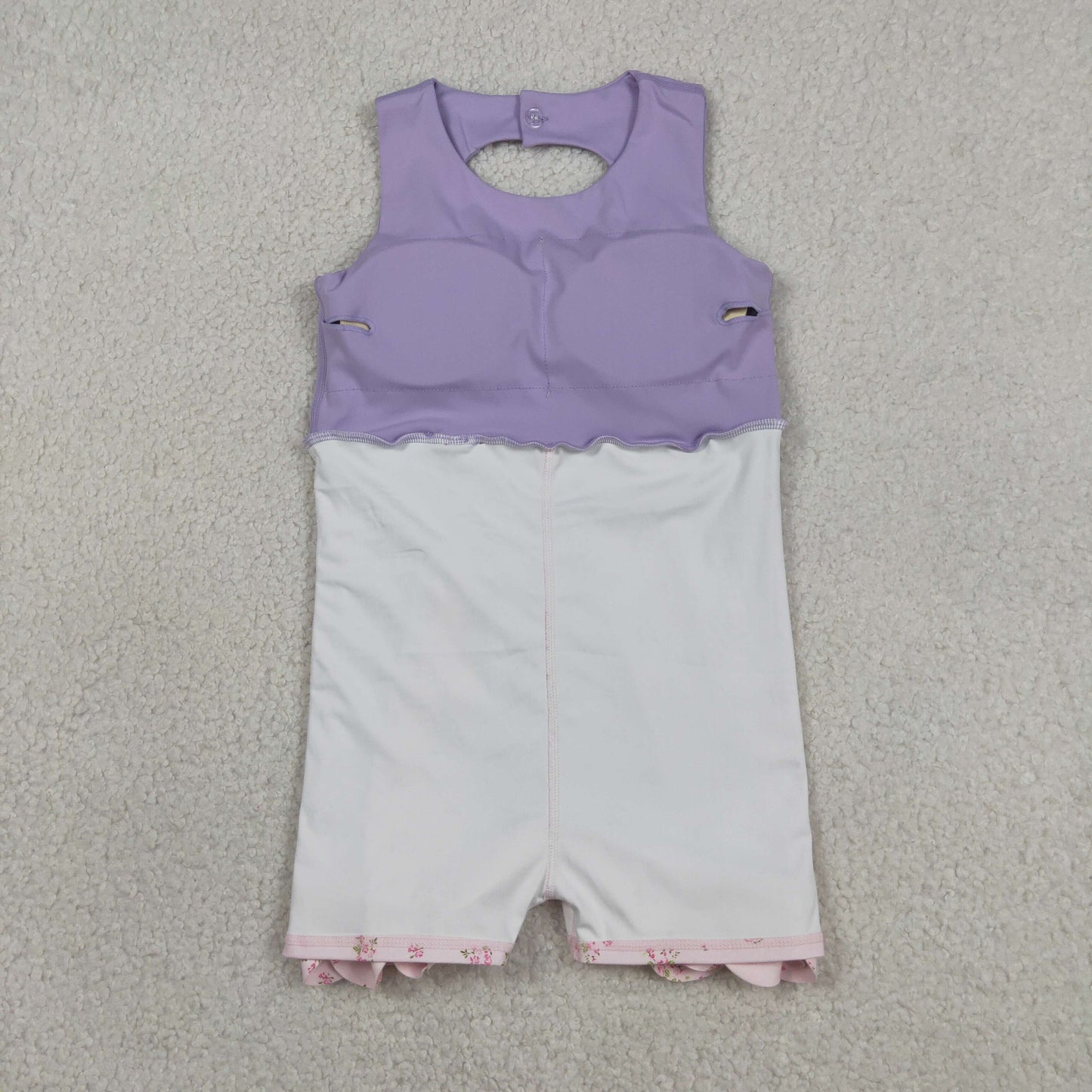 purple sleeveless athletic scallop dress