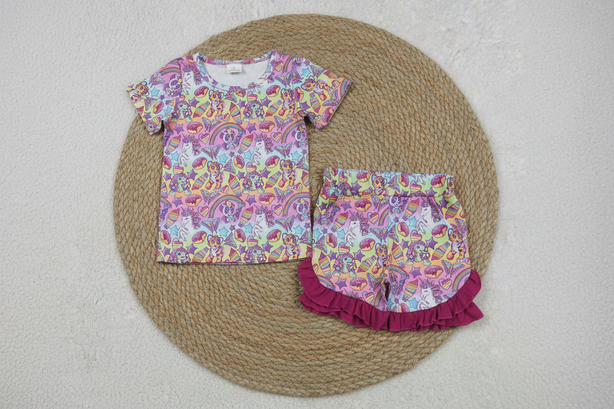 lisa frank shorts set summer toddler girl clothing