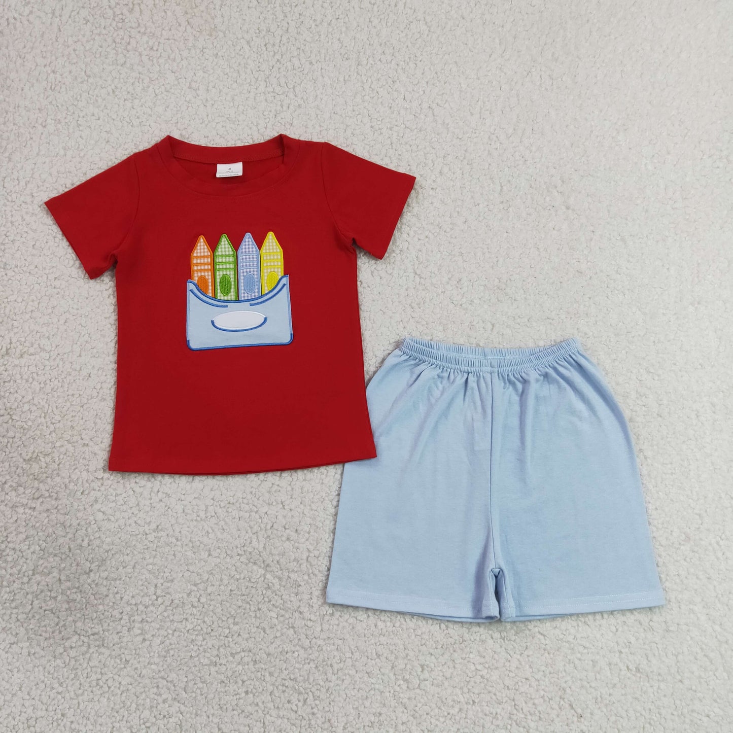 BSSO2023   crayon embroidery boys back to school outfits