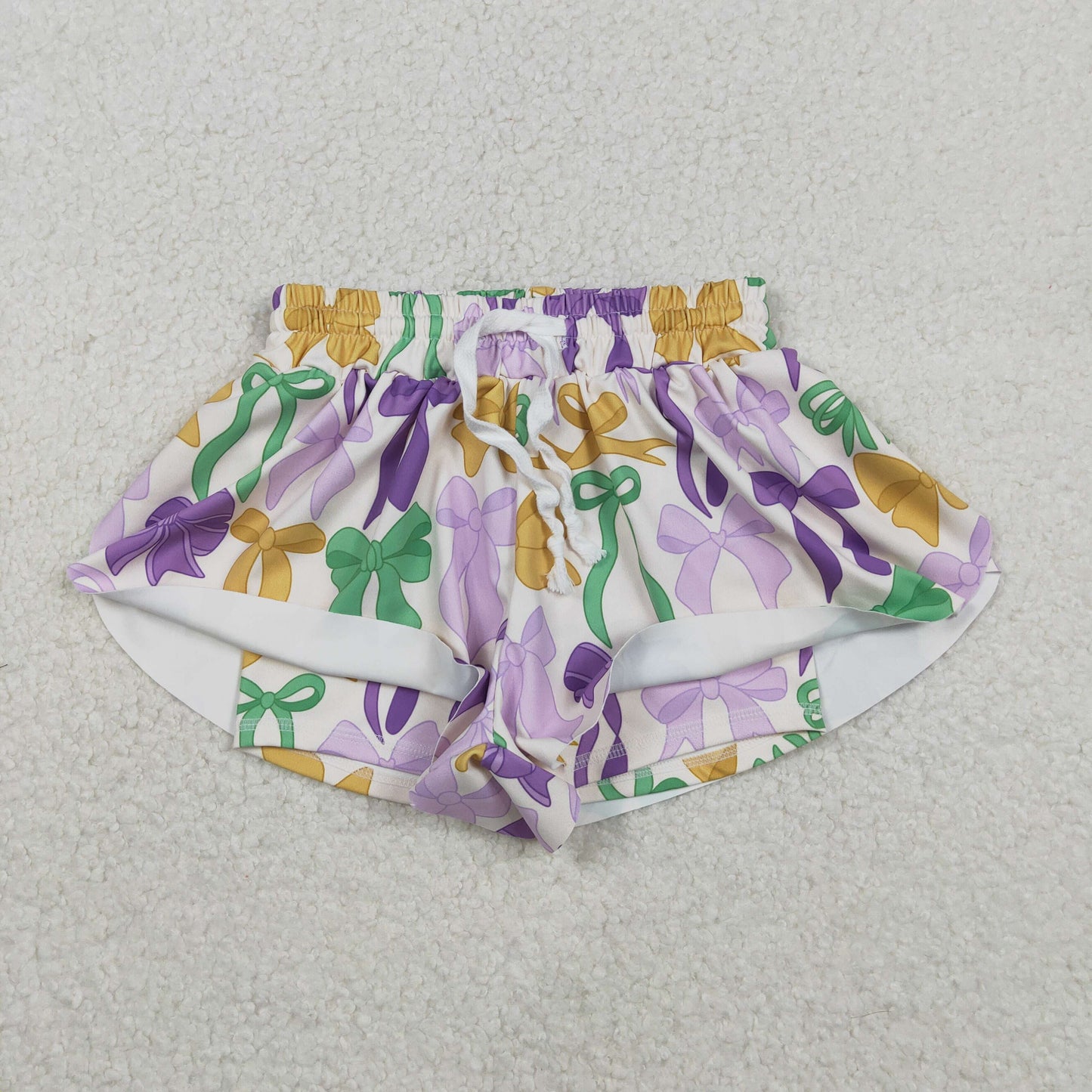 mardi gras coquette athletic shorts girl activewear