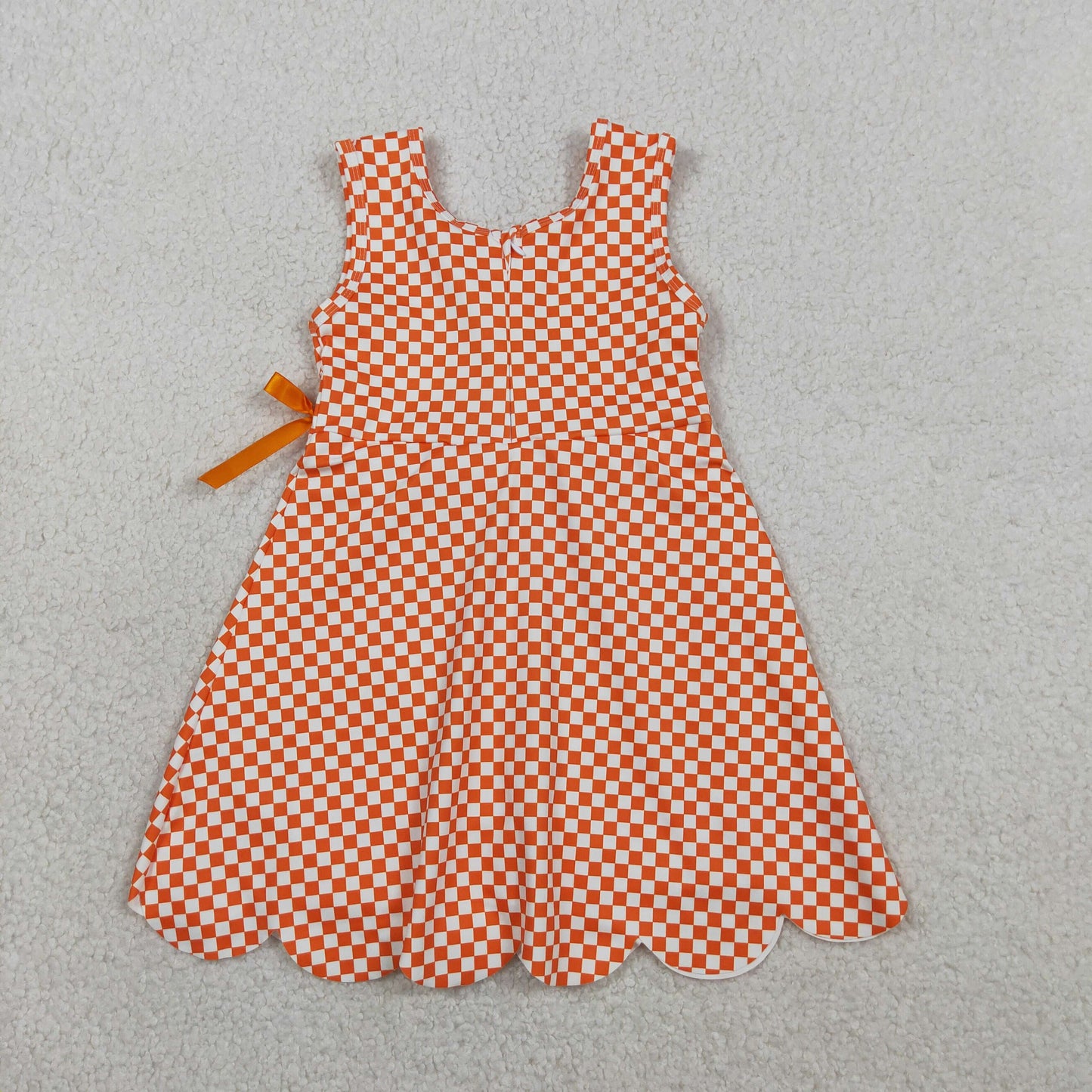 orange gingham scallop athletic dress