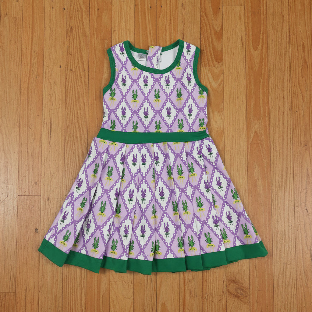 mardi gras crawfish athletic pleated dress