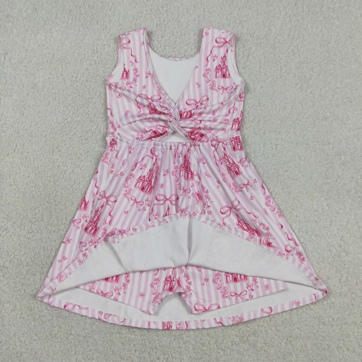 sleeveless pink castle athletic skort dress
