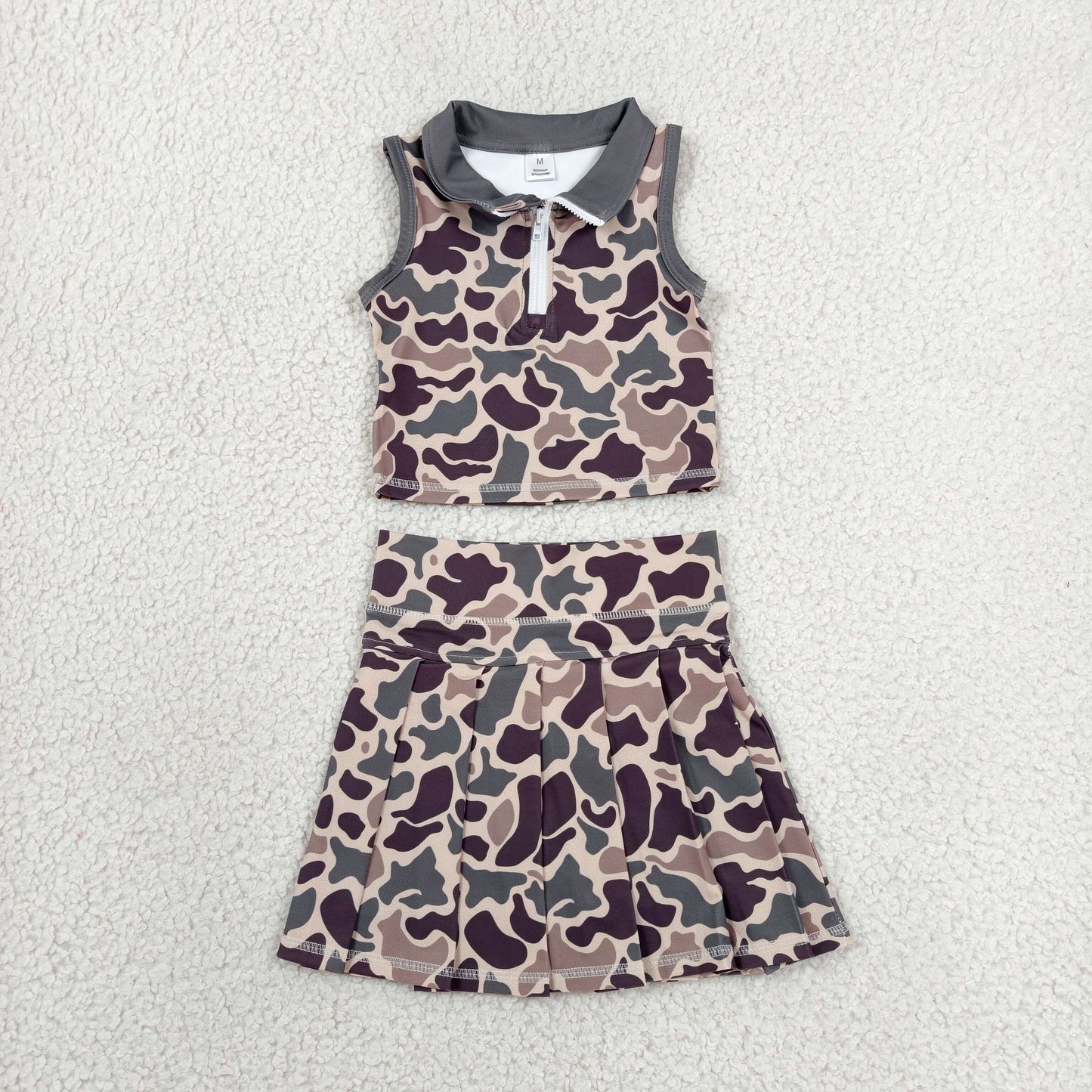 camo pleated skirt athletic skort outfit girls clothes