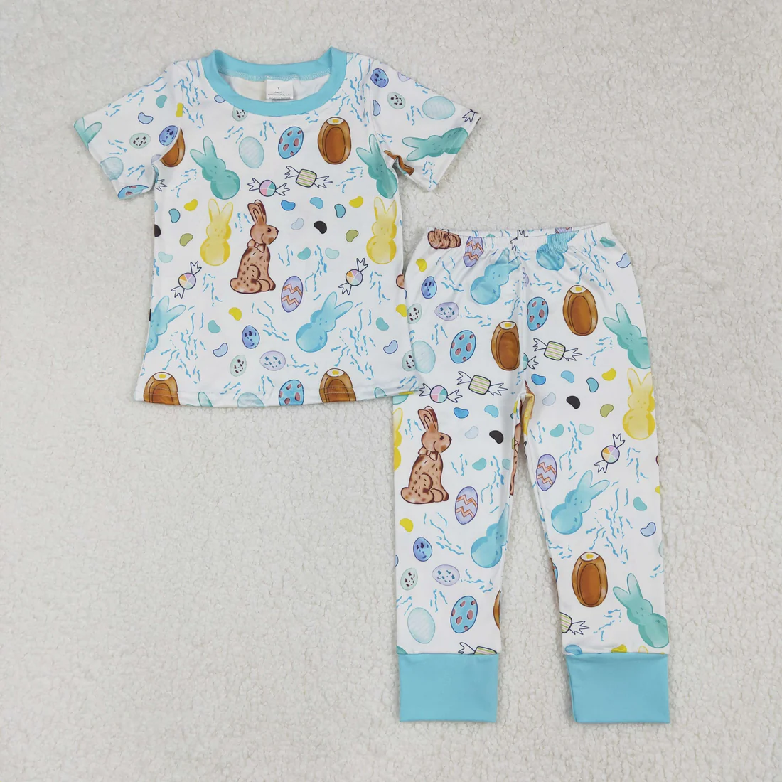 egg peeps bean easter boy pajama set