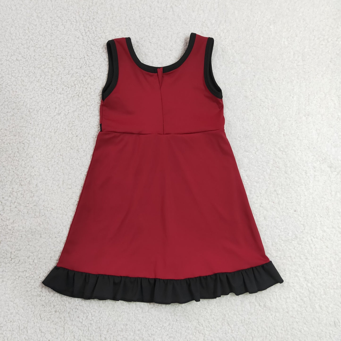 solid maroon and black ruffle athletic dress