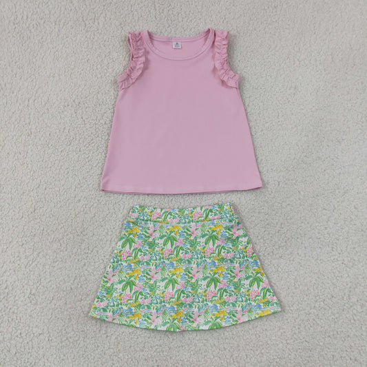 pink athletic pagoda gardens skort set