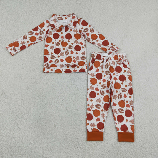 football fall leaf pumpkin pullover joggers boy outfit