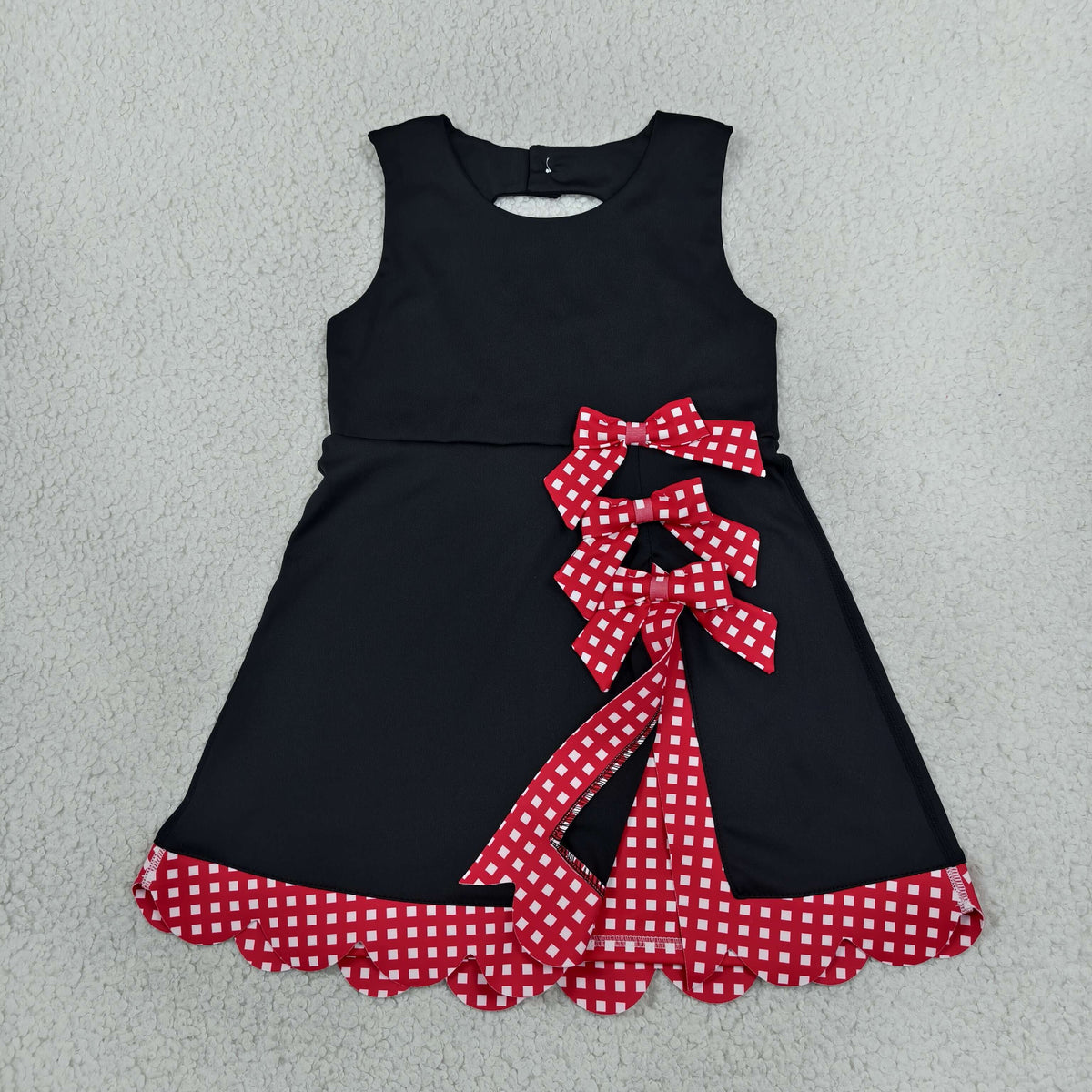red black athletic scallop dress kids clothing