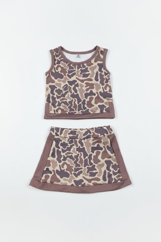 sleeveless camo skort set girls clothing