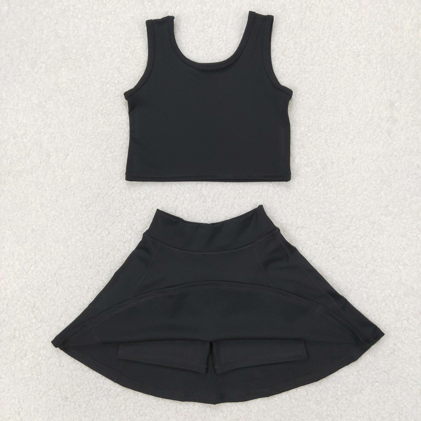 GSD1982  Baby Girls Black Vest Top Sports Skorts Clothes Sets  D 3.31